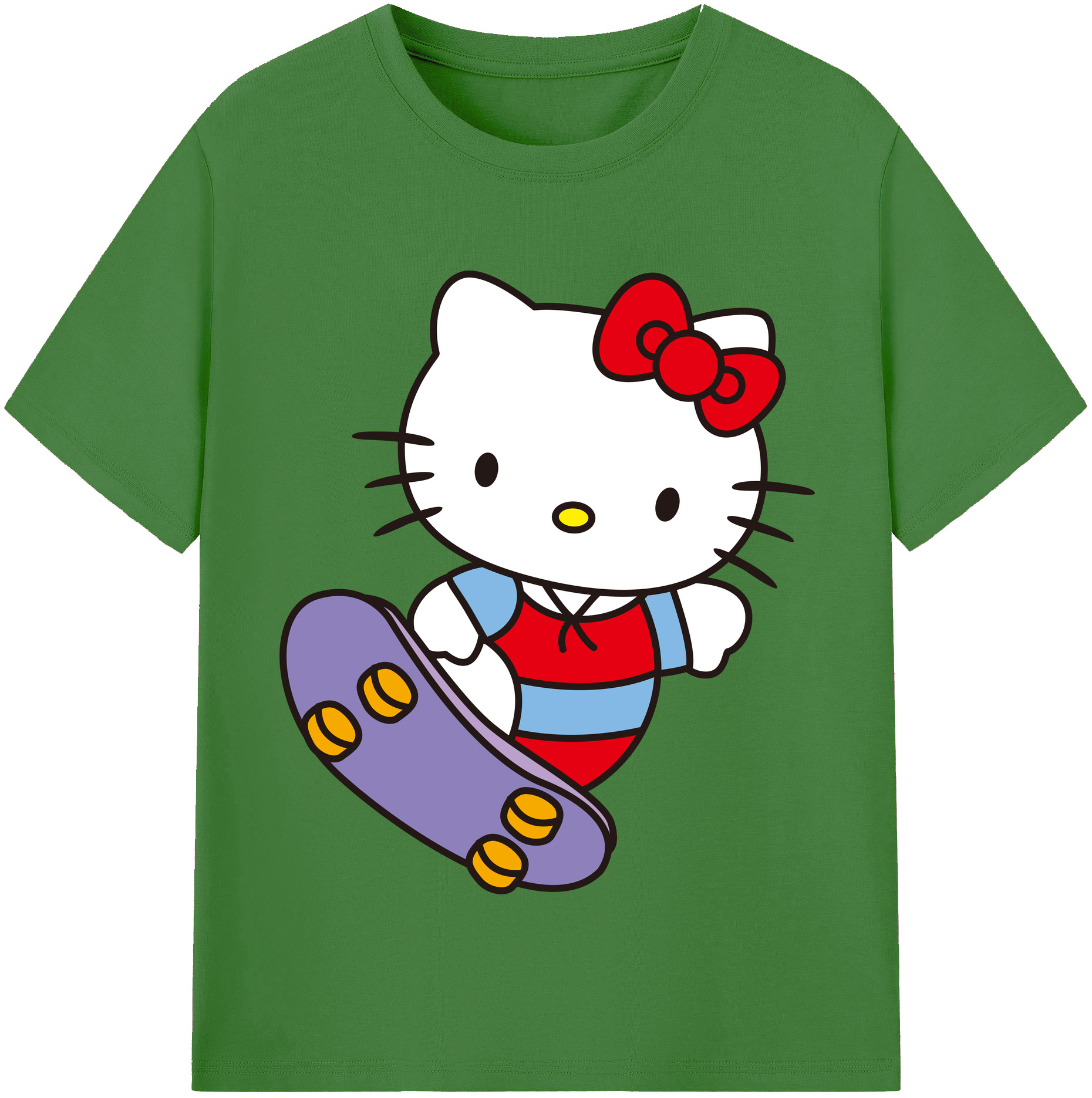 （画像用） Hello Kitty ハローキティ レディースカジュアルプリントTシャツ（綿100％）